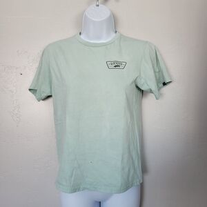 Vans Kids Unisex Medium Custom Fit Light Mint Short Sleeve Shirt Graphic Tee